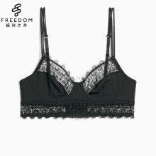 China wholesale and customized leyelash lace decorated longline bralette crop top lace bralette